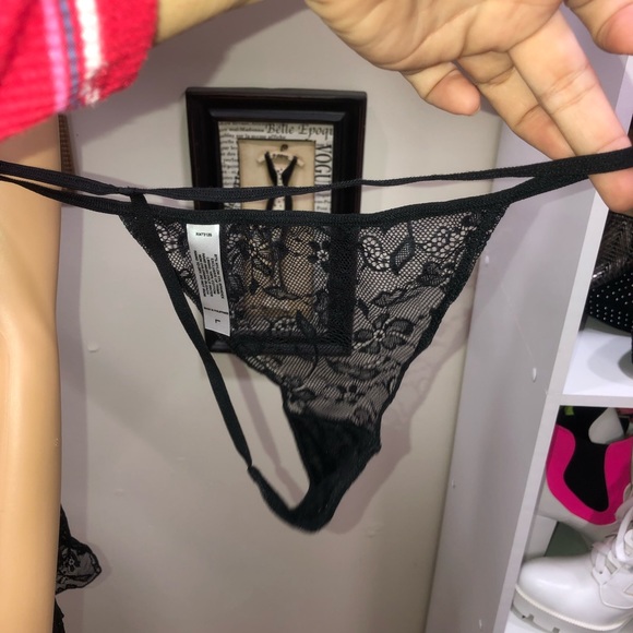 Frederick's Of Hollywood NWOT! Black Lace Mesh Babydoll And Bottom 2 Piece Set - Picture 3 of 14